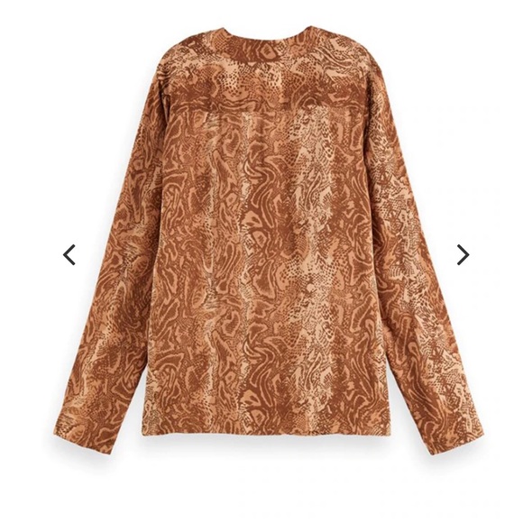 Scotch & Soda Maison Scotch V-neck Viscose Long Sleeves Blouse Size Small - Picture 7 of 8